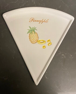 Platos de cerámica triángulo pizza Pottery Barn Buono 10" piña plato de fiesta Foto 1 de 2