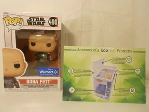 STAR WARS Funko POP! BOBA FETT #490 w/PROTECTOR Walmart Exclusive NM/MT Box - Picture 1 of 10