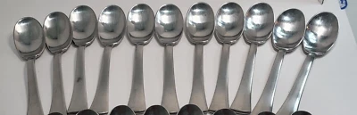 Cucharas de sopa de stock antiguo cubiertos de acero inoxidable Dansk Ensemble Foto 1 de 4