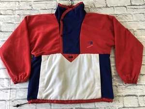 Vintage The North Face Colorblock Reversible Pullover size Medium Red White Blue - Picture 1 of 11