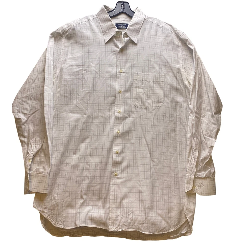 Gitman Bros. Camisa Para Hombre 18-37 Alto Vestido A Cuadros Manga Larga Abotonada Informal Foto 1 de 4