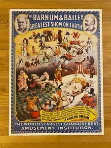 The Barnum & Bailey Greatest Show on Earth 1998 Reprint 20" x 27" Poster Clown - Picture 1 of 8