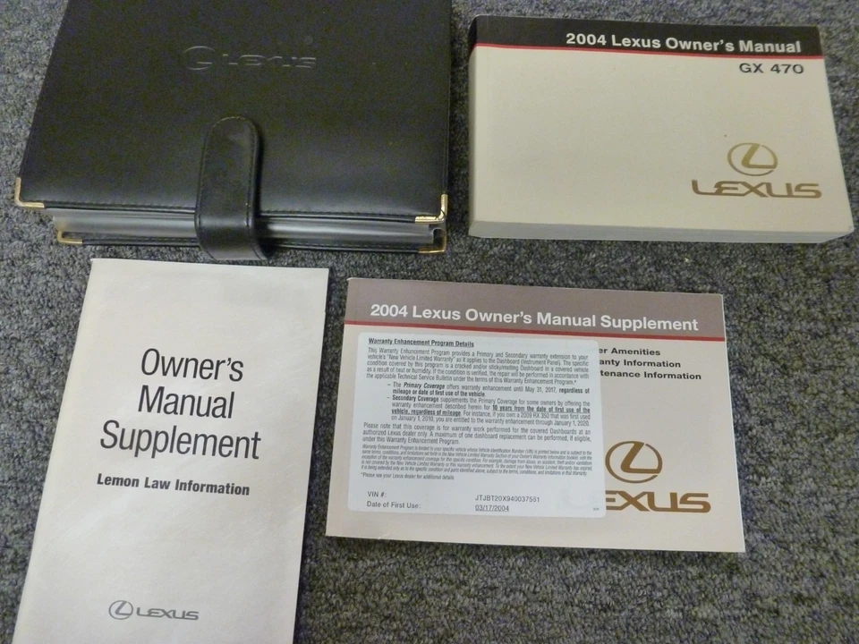 2004 Lexus GX 470 GX470 SUV Owner Owner's Manual User Guide Set 4.7L V8  - Image 1 of 1