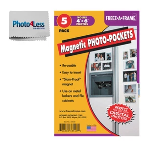 Freez A Frame Clear Magnetic Photo Frame For 4x6 Photos 5 Pack + Cleaning Cloth - Picture 1 of 3