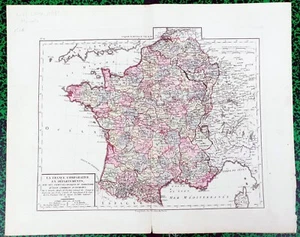 XVIII ème - La France Comparative - Belle Carte 54x43 par E Mentelle de 1797/98 - Picture 1 of 2