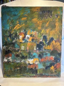 Schönes Original Purvis Young Gemälde "Haus an einem stürmischen Tag" - Bild 1 von 9