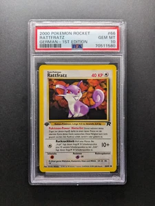 PSA 10 - 2000 Pokemon RATTFRATZ - 1. Edition - 66/82 - Team Rocket DE - Picture 1 of 2