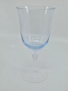 Sasaki Grand Hawthorne Fine Crystal Goblet Glass Light Blue Stemware Swirl 7" - Picture 1 of 4