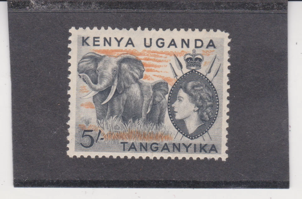 Kenia Uganda y Tanzania Elefante Scott #115 MLH 10sh Reina Isabel II Cat. $35. Foto 1 de 1