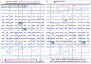 Tarjetas de recaudación de fondos de fútbol americano 1-6 premios 250-500 cuadrados grandes A2 rasguños 1 paquete - Imagen 1 de 3