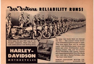 Pubblicità stampa Harley-Davidson 1943 appassionati di moto obbligazioni di guerra Milwaukee WI - Foto 1 di 1