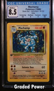 Base Set 1st Edition Machamp CGC 8.5 Holo (1186) 8/102 Pokemon  - Picture 1 of 1