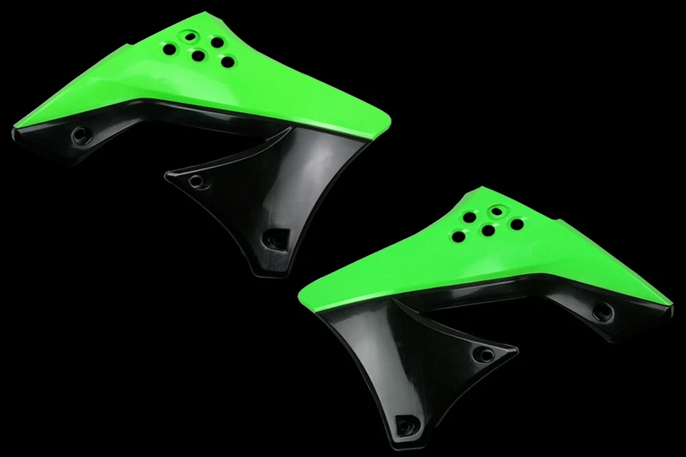 Cobertura de radiador Polisport 8412800001 plástico verde/preto Kawasaki KX250F 09-12 - Imagem 1 de 1