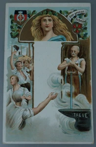 Jugendstil Chromlitho Kunst-Postkarte Zunft der Schmiede um/ab 1898 (96954) - Picture 1 of 2