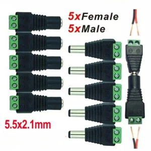 10x DC Steckverbinder 5,5x2,1mm Hohlbuchse Hohlstecker Adapter Netzteil Kupplung - Bild 1 von 15