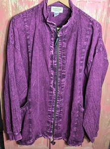 RARE VTG 80s Honey Komb Magenta Purple Acid Wash Womens Jacket Ezze Wear Sz M  - Picture 1 of 17