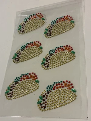 Scrapbooking stickers Food Taco Sticker Card Making Rhinestones Gems Tacos - Image 1 of 4