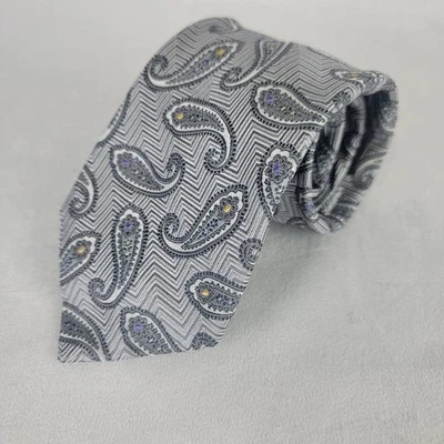 Corbata JOS A BANK Signature Collection 100% Seda Gris Paisley Hecha en Italia Foto 1 de 4