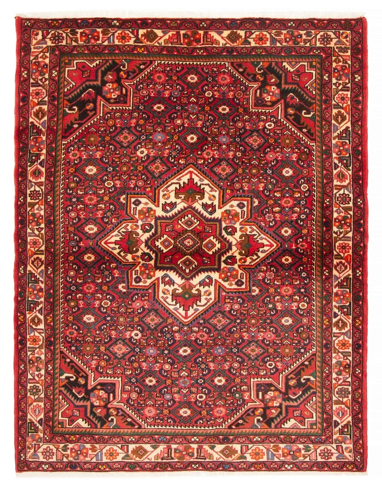 Tapete de área tradicional vintage oriental feito à mão 5'3" x 6'7" lã - Imagem 1 de 4