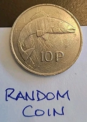 1980 Ireland Eire 10 Pence, Leaping Salmon & Irish Harp, 28.5 mm.    WB - Image 1 of 3