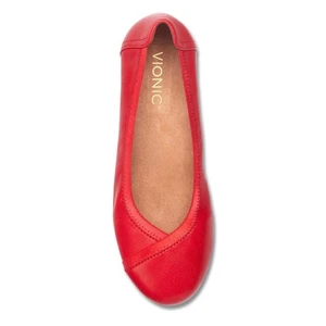 NWOT Vionic Red Spark Caroll Ballet Flats Size 6 - Picture 1 of 8