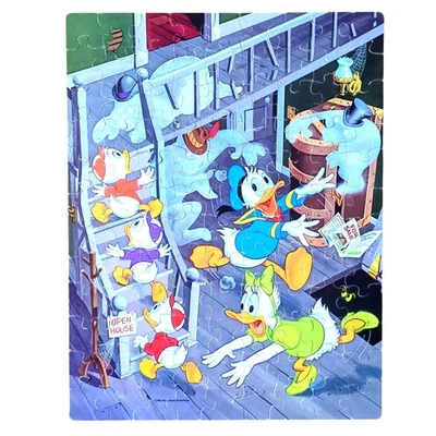 Walt Disney Haunted House Donald Duck Puzzle 1983 Ghosts 14" X 18" Halloween - Image 1 of 4