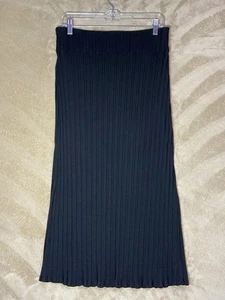 Eileen Fisher Skirt Woman Stretch Rib Black S/P Pull On Capsule Comfy Travel - Picture 1 of 7