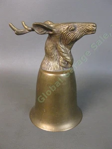 VTG Brass Deer Elk Stag Head Antler Stirrup Cup 5.5" Farewell Hunting Goblet NR - Bild 1 von 9