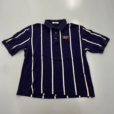Vintage 90s Antigua Sport ECU Pirates Purple Striped Golf Polo Mens Size XL - Image 1 of 4