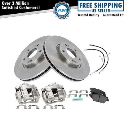 Kit de pastillas de freno delanteras y rotor semimetálico para Hyundai Sonata 2011-2013 Foto 1 de 4