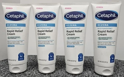 4 X Cetaphil Eczema RESTORADERM Creme de Alívio Rápido 8 oz/CADA Sem Esteróides - Imagem 1 de 2