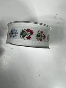 Spring Floral Ribbon 1.5" W X 4 Yards Decorate Crafts Gift Wrap & More - Picture 1 of 3