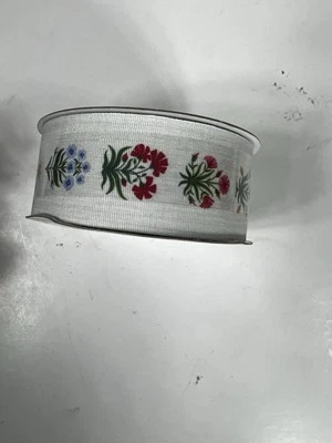 NWT Spring Floral Ribbon 1.5" W X 4 Yards  Decorate Crafts Gift Wrap & More - Image 1 of 3