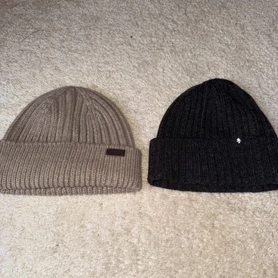 Gorros para hombre Huckberry gris oscuro y J Crew Field mezcla de lana tostada totalmente nuevos Foto 1 de 4