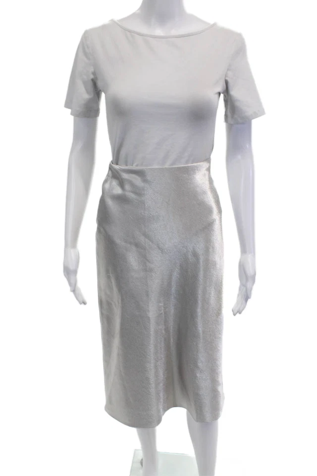 Falda lápiz larga recta gris Vince para mujer talla XS Foto 1 de 4