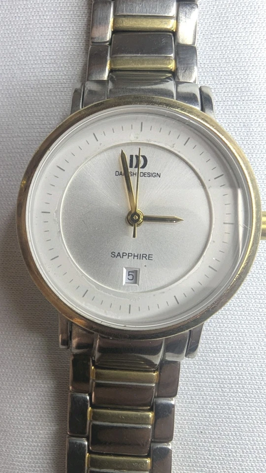 Danish Design Sapphire Titanium 2-tone Dress Watch. Mid-sized, Good Condition - Image 1 of 4