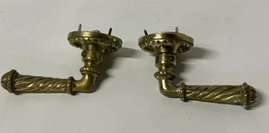 Hollywood Regency Vtg door pull handles Faux Lever Solid Brass  Sherle Wagner? - Picture 1 of 6