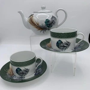 Ferrieres Patrick Frey Paris Philippe Deshoulieres Limoges Teapot Cups & Saucers - Picture 1 of 18