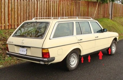 PANEL BASCULANTE MERCEDES-BENZ W123 300TD WAGOON PUNTERA MOLDURA MOLDURAS CROMADAS 8 PIEZAS Foto 1 de 4