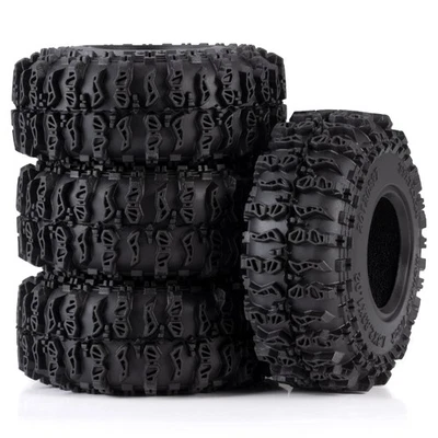 RCBATER 4Pcs 72*25mm 1.3inch Monster Truck Tires for SCX24 TRX4M 1/18 1/24 Cars - Image 1 of 4
