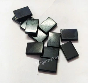 Ónix negro natural forma rectangular largo ambos respaldo plano 5x10mm-10x20mm - Imagen 1 de 8
