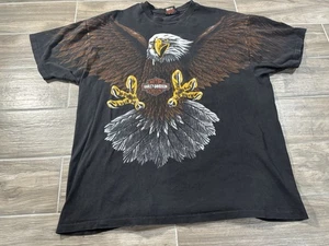 Vintage Harley Davidson Eagle Wings All Over Print Double Sided T-Shirt XXL 1993 - Bild 1 von 8