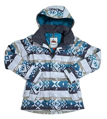 Burton Women's XS Dryride Southwest Aztec Snowboard Ski Jacket Blue Gray White  - Image 1 of 4
