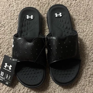 Under Armour Women’s Slides Black Sandals Sz 10 UA W Ignite 3026027-001 New  - Picture 1 of 3