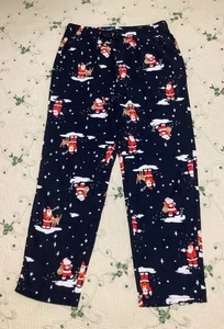 PANTALONES PIJAMA SANTA NAVIDAD UNISEX NUEVO SIN ETIQUETAS Talla L "OLD NAVY" AZUL MARINO CORDÓN FRANELA - Imagen 1 de 5