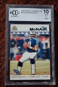 GRADED FOOTBALL CARD 2002 PACIFIC ADRENALINE STEVE MCNAIR TITAN BCCG GEM MINT 10