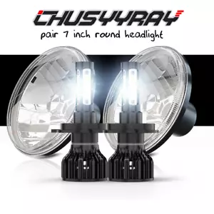 Pair 7" Inch Round LED Headlights For Alfa Romeo Spider 1988-1994 Plymouth - Picture 1 of 12