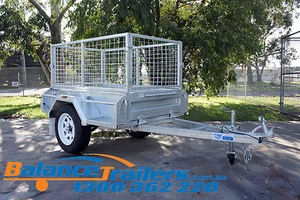 5x3 HOTDIP GALVANISED TIPPER BOX TRAILER WITH 600mm REMOVEABLE CAGE - Picture 1 of 12