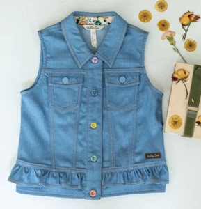 NWT Matilda Jane Denim Darling Vest Girl's Size 5/5T - Picture 1 of 2