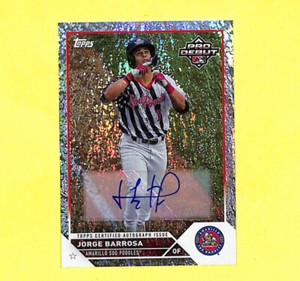 2023 Topps Pro Debut Jorge Barrosa 130/199 Auto Sparkle Foil Card Dbacks